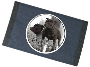 Männer Geldbörse Brieftasche Staffordshire Bullterrier 2 schwarz