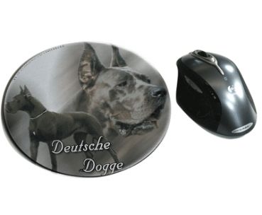 Mousepad Deutsche Dogge 4 schwarz / blau