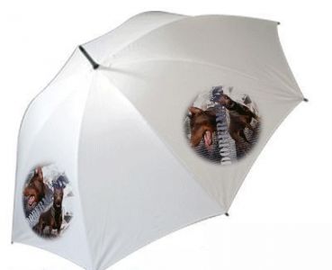 Regenschirm Motiv Dobermann 2 kupiert braun