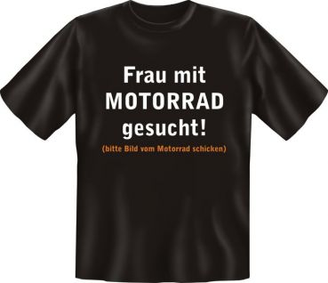 T-shirt Frau mit Motorrad gesucht !