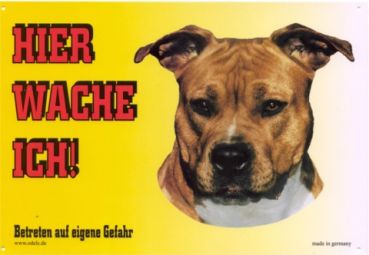 Warnschild American Staffordshire Terrier Pit Bull
