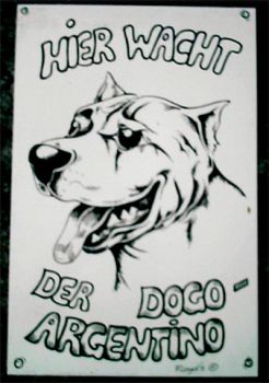 Warnschild Dogo Argentino