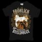 Preview: T-Shirt Französische Bulldogge - fröhlich und dickköpfig