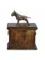 Preview: Urne Bullterrier - 4037 Englischer Bull Terrier Denkmal Statue Schatulle