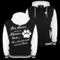 Preview: Baseballjacke Der Hund ist dir im Sturme treu Kapuzenjacke