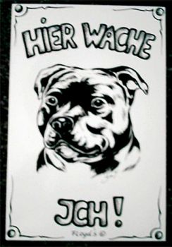 Warnschild Staffordschire Bullterrier