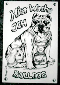 Warnschild Englische Bulldogge