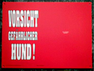 Warnschild Vorsicht Gefährlicher Hund