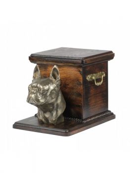 Urne Boston Terrier  Kopf - 4095 Denkmal Statue Schatulle