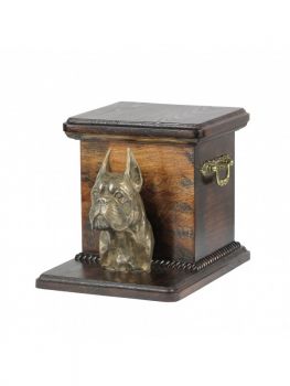 Urne Deutscher Boxer Hund Kopf - 4108 Denkmal Statue Schatulle