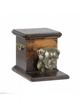 Urne Deutscher Boxer Hund Kopf - 4109 Denkmal Statue Schatulle