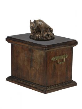 Urne Bullterrier - 4040 Englischer Bull Terrier Denkmal Statue Schatulle