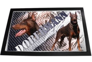 Designer Fussmatte Dobermann 2 braun