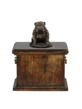 Urne Englische Bulldogge - 4044 English Bulldog Denkmal Statue Schatulle