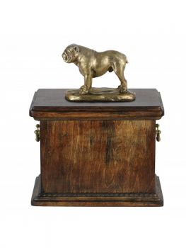 Urne Englische Bulldogge - 4088 English Bulldog Denkmal Statue Schatulle