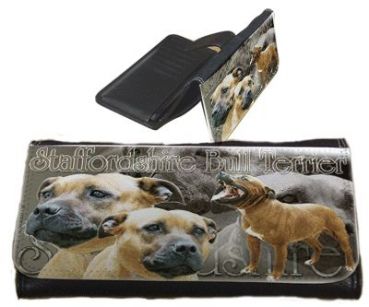 Frauen Geldbörse Brieftasche Staffordshire Bullterrier 1 braun