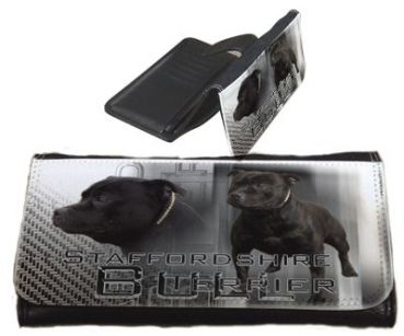 Frauen Geldbörse Brieftasche Staffordshire Bullterrier 2 schwarz