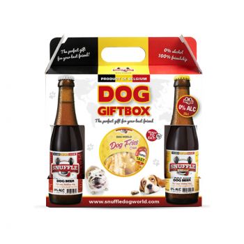 Snuffle Dog Beer Hundebier Hunde Bier Dog Gift Box mit Hundeleckerli Geschenkbox