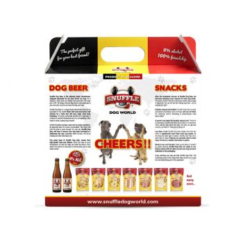 Snuffle Dog Beer Hundebier Hunde Bier Dog Gift Box mit Hundeleckerli Geschenkbox