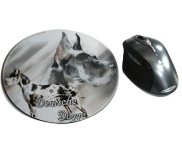 Mousepad Deutsche Dogge schwarz / weiss 2