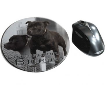 Mousepad Staffordshire Bullterrier 2 schwarz