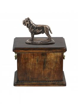 Urne Mastino Napoletano - 4079 Neapolitanischer Mastiff Denkmal Statue Schatulle