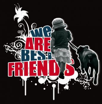 Staff Bull Girlie Shirt Motiv Best Friends