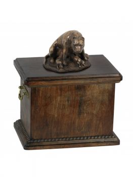 Urne American Pit Bull Terrier - 4082 Pitbull Denkmal Statue Schatulle