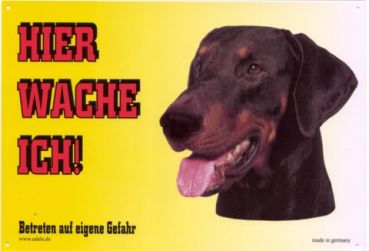 Warnschild Dobermann unkupiert