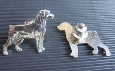 Anstecker Silberfarben Pin Rottweiler Rott weiler Rotweiler Rotti Stehend