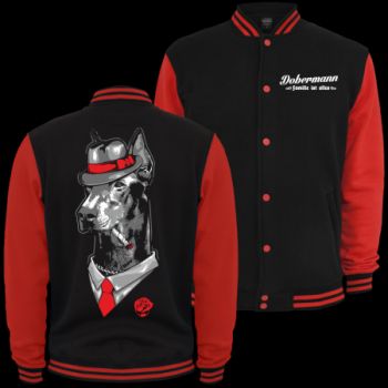 Baseballjacke Dobermann - Familie ist alles Kapuzenjacke