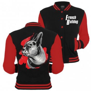 Mädels Baseballjacke French Bulldog Painting Kapuzenjacke