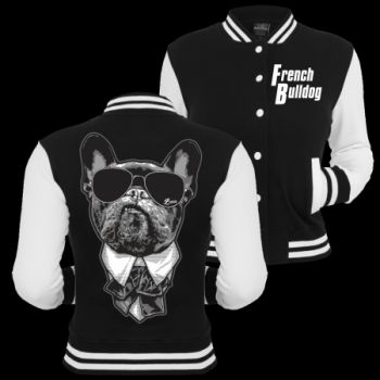 Mädels Baseballjacke French Bulldog CHEF Kapuzenjacke