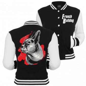 Mädels Baseballjacke French Bulldog Painting Kapuzenjacke