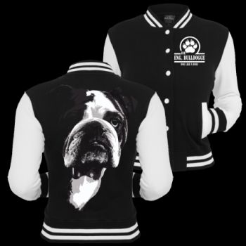 Mädels Baseballjacke Englische Bulldogge BOSS Kapuzenjacke