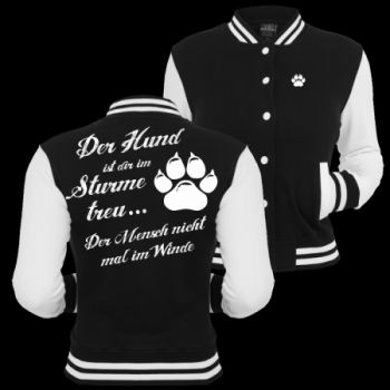 Mädels Baseballjacke Der Hund ist dir im Sturme treu