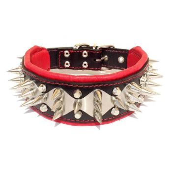 Edelstahl Halsband mit Killernieten 6,5cm breit Pit Bull Bulldog Molosser Dogo