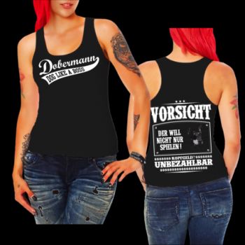 Mädels Shirt Dobermann VORSICHT