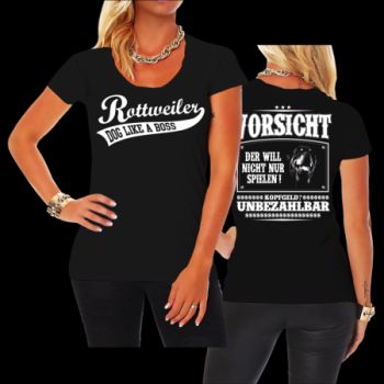 Mädels Shirt Rottweiler VORSICHT