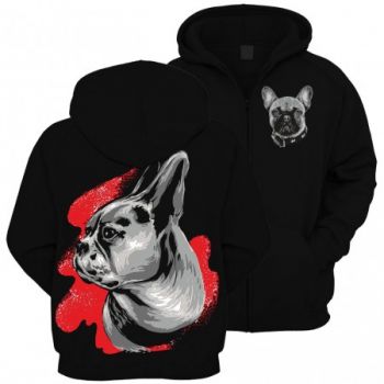 Kinder Kapuzenjacke French Bulldog Painting