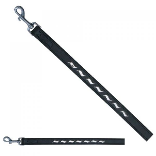 Lederleine für Silver Wave Black Halsband 2,0cm breit