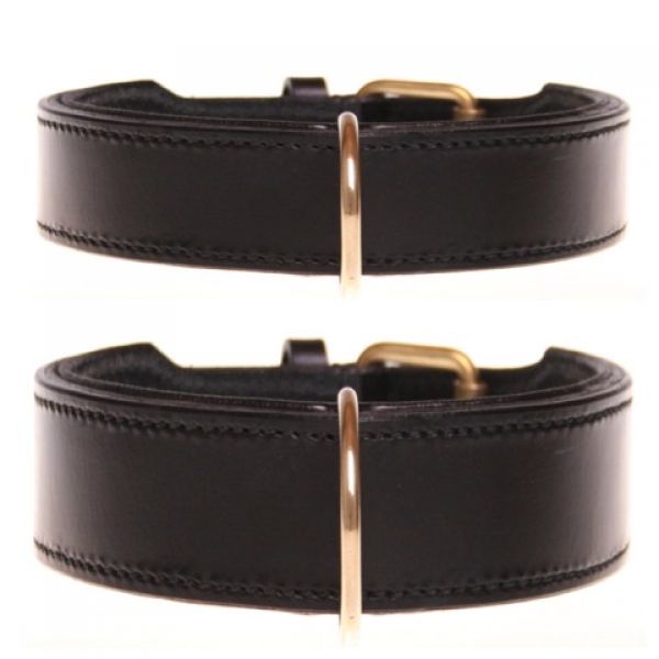 Extrem stabieles Lederhalsband Two Layer Black