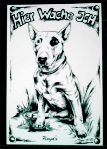 Warnschild Bullterrier