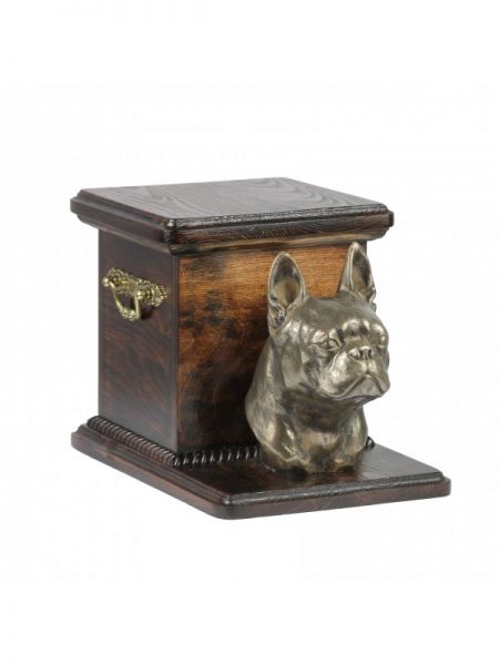 Urne Boston Terrier  Kopf - 4095 Denkmal Statue Schatulle