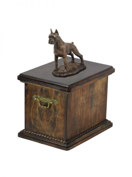 Urne Deutscher Boxer Hund - 4034 Denkmal Statue Schatulle