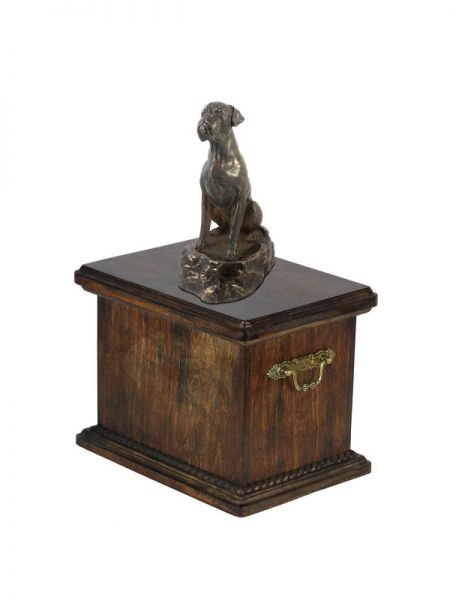 Urne Deutscher Boxer Hund - 4084 Denkmal Statue Schatulle