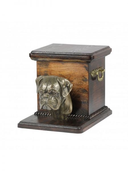 Urne Deutscher Boxer Hund Kopf - 4109 Denkmal Statue Schatulle