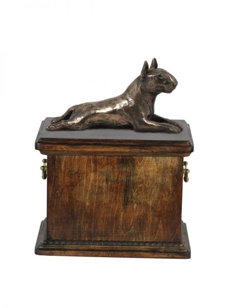 Urne Bullterrier - 4038 Englischer Bull Terrier Denkmal Statue Schatulle