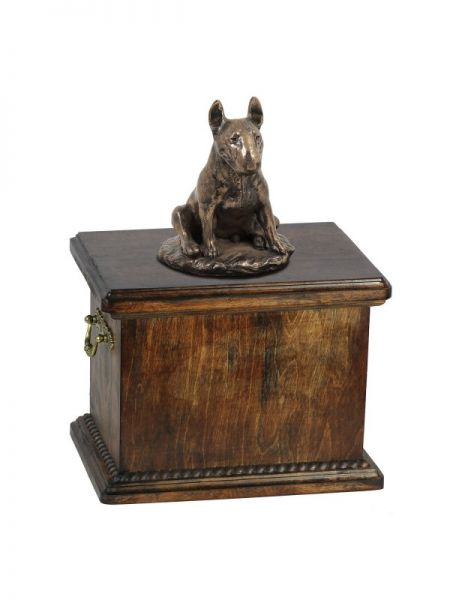 Urne Bullterrier - 4041 Englischer Bull Terrier Denkmal Statue Schatulle
