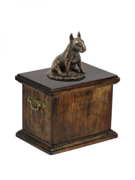 Urne Bullterrier - 4041 Englischer Bull Terrier Denkmal Statue Schatulle